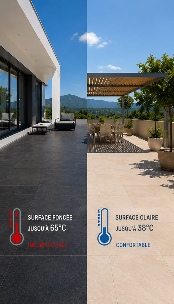 carrelage extérieur terrasse été